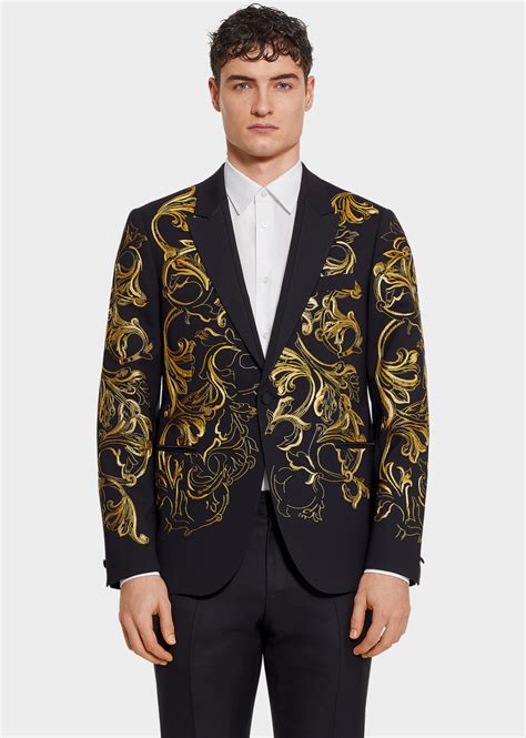 versace shirt suit|Versace suit with design.